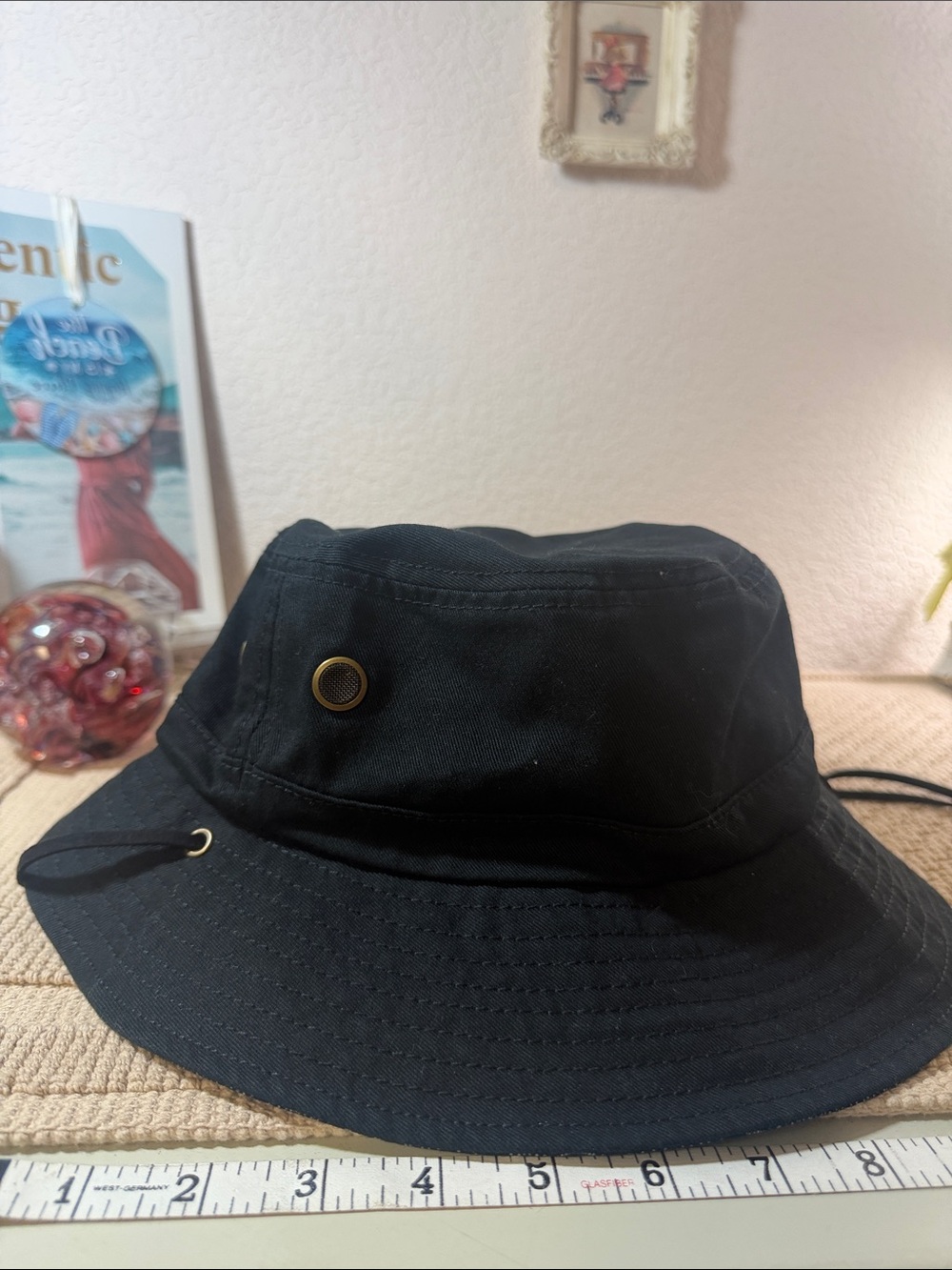 Free Authority Men's Black Cotton Bucket Hat with Metal Eyelets